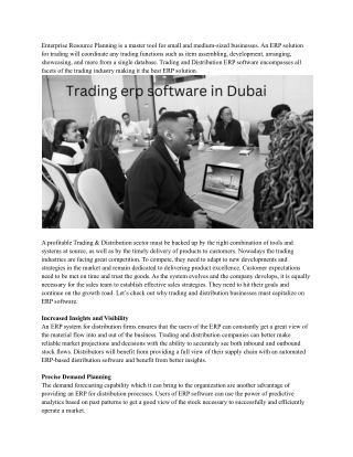 Trading erp software in Dubai