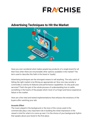 Advertising Techniques to Hit the Market