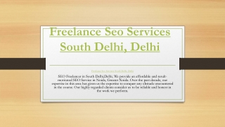 Freelance Seo Services South Delhi, Delhi