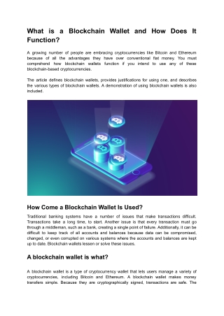 What is a Blockchain Wallet