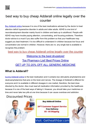 best way to buy cheap Adderall online legally over the counter