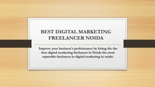 BEST DIGITAL MARKETING FREELANCER NOIDA