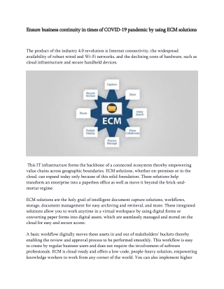 Ensure business continuity in times of COVID-19 pandemic by using ECM solutions