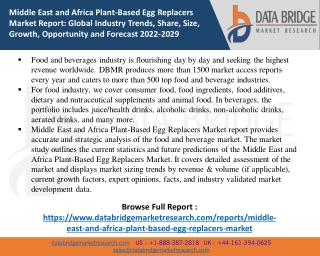 Middle East and Africa Plant-Based Egg Replacers Market to Register Highest CAGR