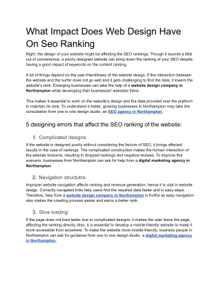 How Does Web Design Affect SEO Ranking