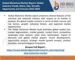 Melamine Market 2022| Future Estimations and Key Industry Segments
