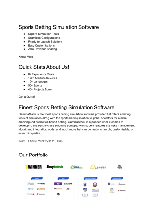 Sports betting simulation software