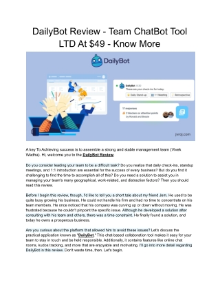 DailyBot Review - Create Your Team Chat And Collaboration - LTD At $49
