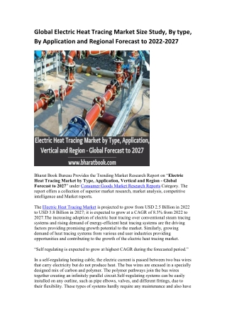 Global Electric Heat Tracing Market Research Report 2022-2027