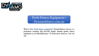Perth Fitness Equipment | Dynamofitness.com.au