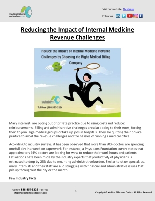 Reducing the Impact of Internal Medicine Revenue Challenges