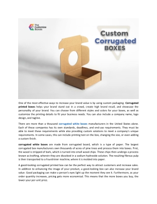 What Corrugated Printed Boxes to Improve Your Brand Value