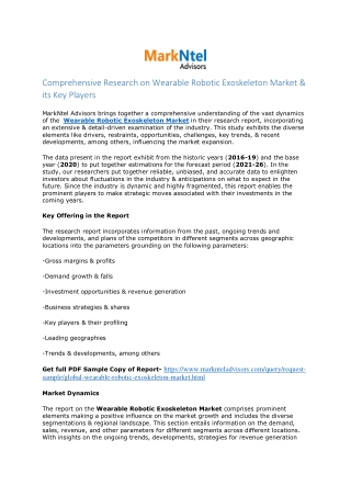 Wearable Robotic Exoskeleton Market Research Report: Forecast (2021-2026)