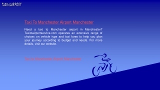 Taxi To Manchester Airport Manchester  Taxitoairportservice.com