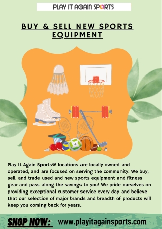 Buy & Sell New Sports equipment