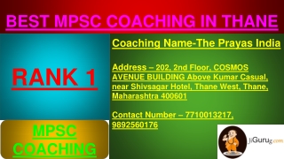 Best MPSC Coaching in Thane