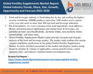 Global Fertility Supplements Market Size, Scope, Insight, Demand, & Global Indus