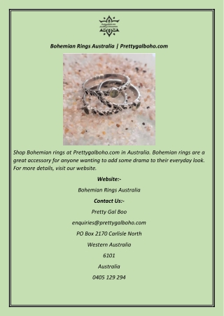 Bohemian Rings Australia  Prettygalboho