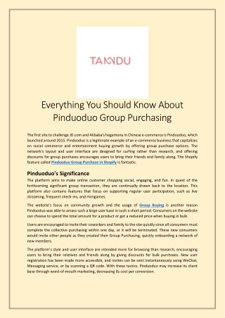 Everything You Should Know About Pinduoduo Group Purchasing