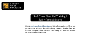 Red Cross First Aid Training | Safetyfirsttraining.ca