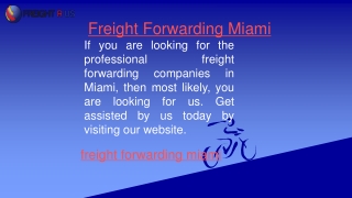 Freight Forwarding Miami  Freightrus.net