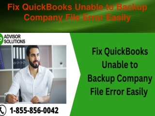 Fix QuickBooks Unable to Backup Company File Error Easily