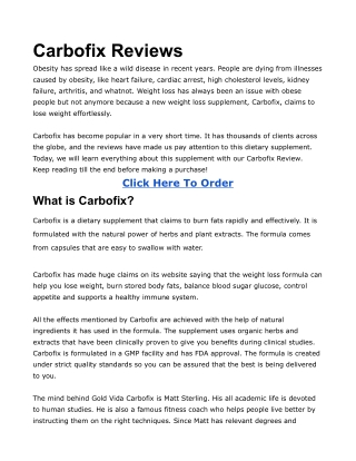 Carbofix Reviews Gold Vida Supplement Results And Complaints