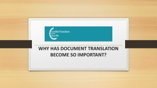 WHY HAS DOCUMENT TRANSLATION BECOME SO IMPORTANT?