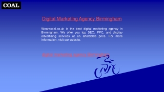 Digital Marketing Agency Birmingham  Wearecoal.co.uk