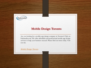 Mobile Design Toronto  Fadsmedia.com