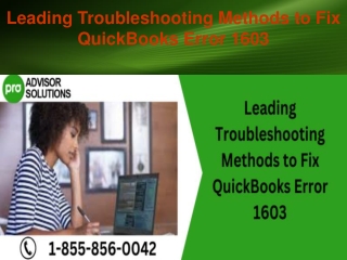 Leading Troubleshooting Methods to Fix QuickBooks Error 1603