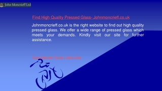 Find High Quality Pressed Glass- Johnmoncrieff.co.uk