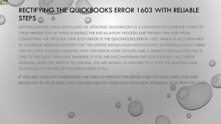 A must follow guide to resolve QuickBooks error 1603