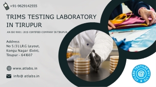 Best Trims testing laboratory in Tirupur