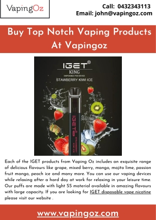 Buy Top Notch Vaping Products At Vapingoz