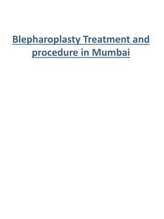 Blepharoplasty Treatment and procedure in Mumbai