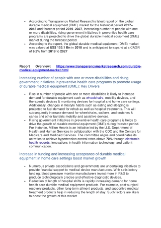 Durable Medical Equipment (DME) Market