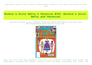{mobiePub} Archie's Girls Betty & Veronica #322 (Archie's Girls Betty and Veronica) Free Book