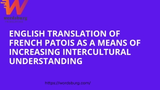 English translation of French patois as a means of increasing intercultural