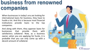 International loans for business
