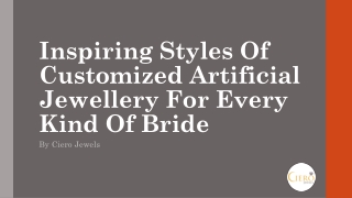 Inspiring Styles Of Customized Artificial Jewellery For Every