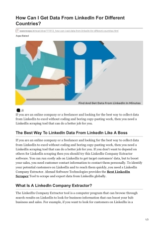 How Can I Get Data From LinkedIn For Different Countries