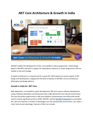 NET Core Architecture & Growth in India