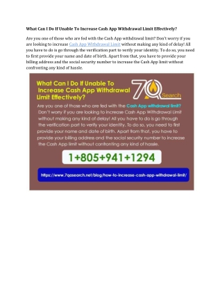 What Can I Do If Unable To Increase Cash App Withdrawal Limit Effectively?