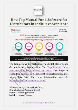 How Top Mutual Fund Software for Distributors in India is convenient