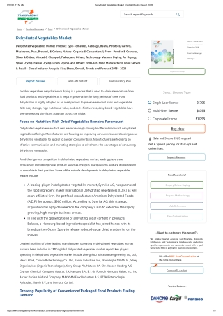Dehydrated Vegetables Market _ Global Industry Report, 2028