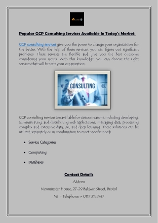 GCP Consulting Services