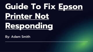 Epson Printer Not Responding