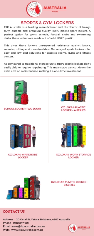 Durable Plastic Gym Lockers