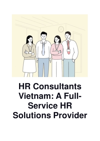 HR Consultants Vietnam: A Full-Service HR Solutions Provider